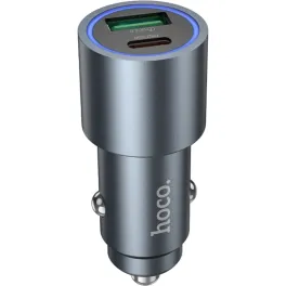 Зарядний пристрій HOCO 1xUSB-C PD30W + 1xUSB QC3.0 48W car adapter Z60 gray (6942007642095)