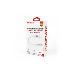 Кабель мультимедійний USB-C to AUX 3.5mm-3.5mm auxlink-c.white Promate (auxlink-c.white)