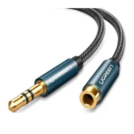 Кабель мультимедійний 3.5mm M to 3.5mm F 1.5m AV118 blue Ugreen (40674)
