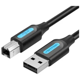 Дата кабель USB 2.0 A Male to B Male Cable 5M Black PVC Type VENTION (COQBJ)