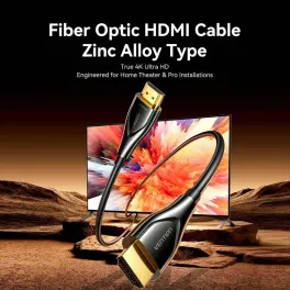 Кабель мультимедійний HDMI M to HDMI M 25.0m 4K fiber optic black VENTION (ALSBS)