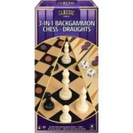 Настільна гра Ambassador Набір 3-in-1 Backgammon Chess Draughts (англ) (6337864)