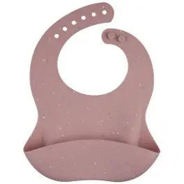 Нагрудничок Canpol babies DOTS силіконовий з кишенькою, рожевий (51/029_pin)