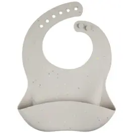 Нагрудничок Canpol babies DOTS силіконовий з кишенькою, сірий (51/029_grey)