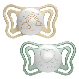 Пустушка Chicco Physio Light силіконова від 2 до 6 місяців люмінесцентна з футляром 2 шт (71037.41)