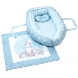 Кокон для новонароджених Верес Кокон-переноска з пледом Summer Bunny blue (450.05)