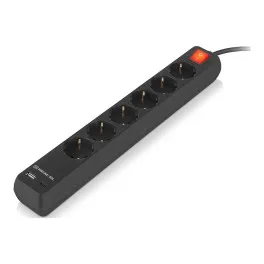 Мережевий подовжувач REAL-EL RS-PROTECT 605 3m, black (EL122300041)