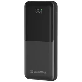 Батарея універсальна ColorWay 10 000 mAh PD/22.5W, QC/3.0, LCD, Black (CW-PB100LPB3BK-PDD)