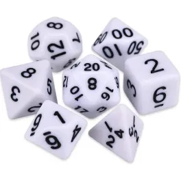 Набір кубиків для настільних ігор Games 7 Days Opaque 7 Dice Set - White (g7dopaq07)