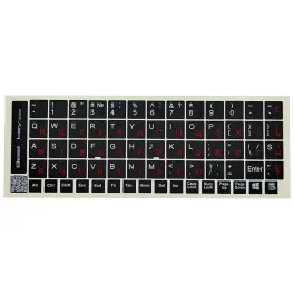 Наклейка на клавіатуру BestKey непрозора чорна, 68, червоний (BK13RED/025)