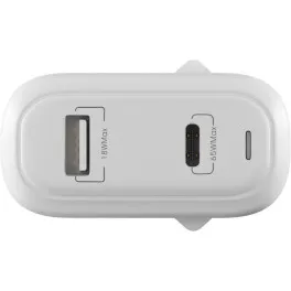 Зарядний пристрій Globex GaN 1xUSB + 1xUSB-C 65W FastPower white (GaN65WAC)