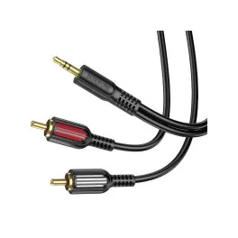Кабель мультимедійний 3.5mm M to 2xRCA 1.5m Black BOROFONE (6974443382204)