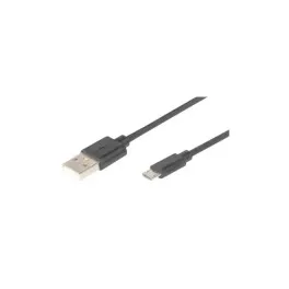 Дата кабель USB 2.0 AM to Micro 5P 1.0m black Digitus (AK-300127-010-S)