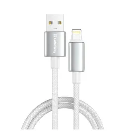 Дата кабель USB 2.0 AM to Lightning 2.0m 3A zinc alloy braided white ColorWay (CW-CBUL099-WT)