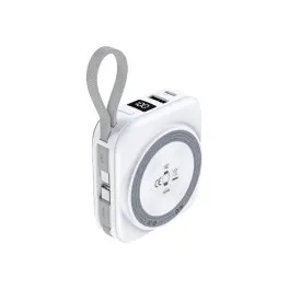 Батарея універсальна Choetech Magnetic Wireless 10000mAh, 22.5W, PD, build USB-C, Apple Watch charger (B697C-WHSL)